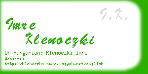 imre klenoczki business card